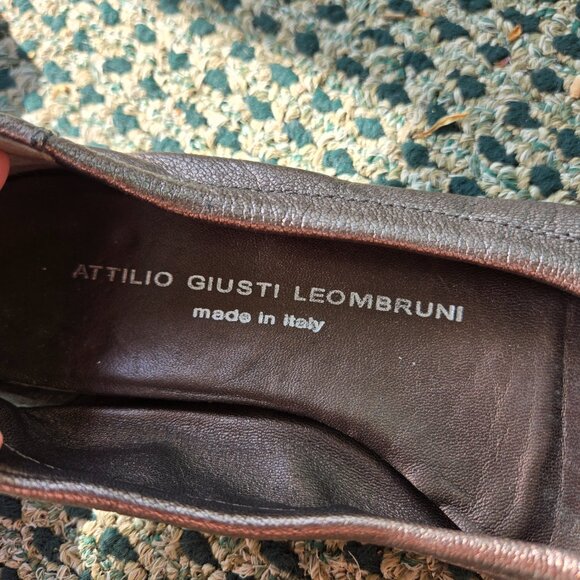 AGL Attilio Giusti Leombruni Monika Captoe Leather Ballet Flats Brown 35/5 - Picture 3 of 6
